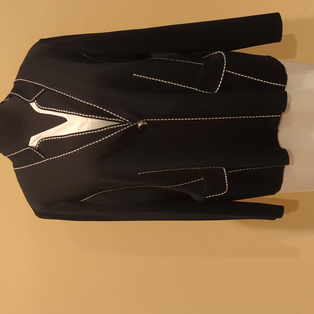 NWT Ming Wang Black Women's Unlined  Blazer Jacket
